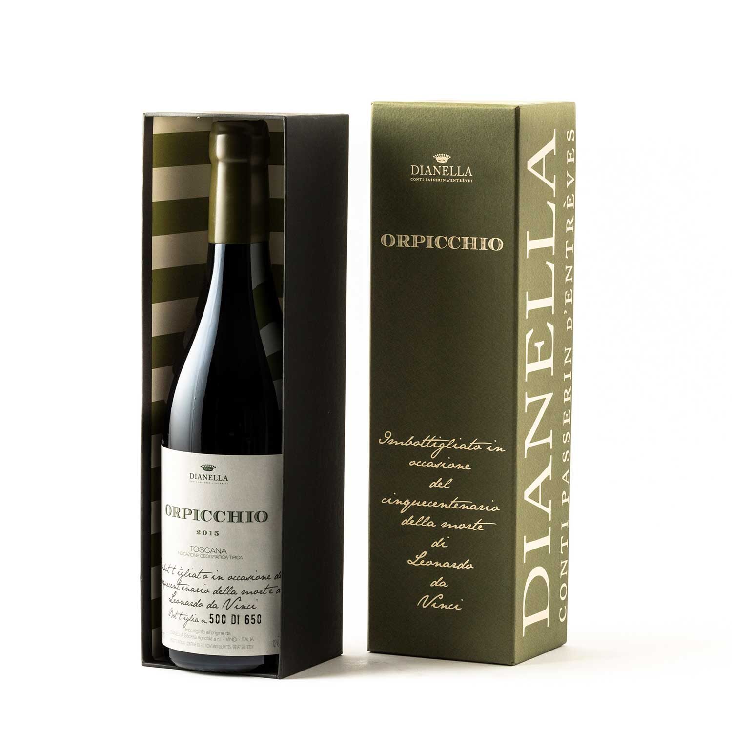 Bottiglia di Orpicchio vino bianco biologico Fattoria Dianella